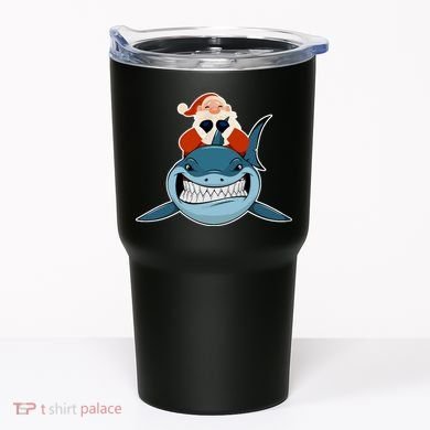 Santa Riding Shark Christmas Shark Tumbler