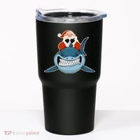 Santa Riding Shark Christmas Shark Tumbler thumb 0