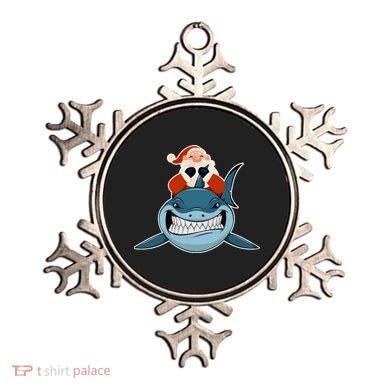 Santa Riding Shark Christmas Shark Ornament