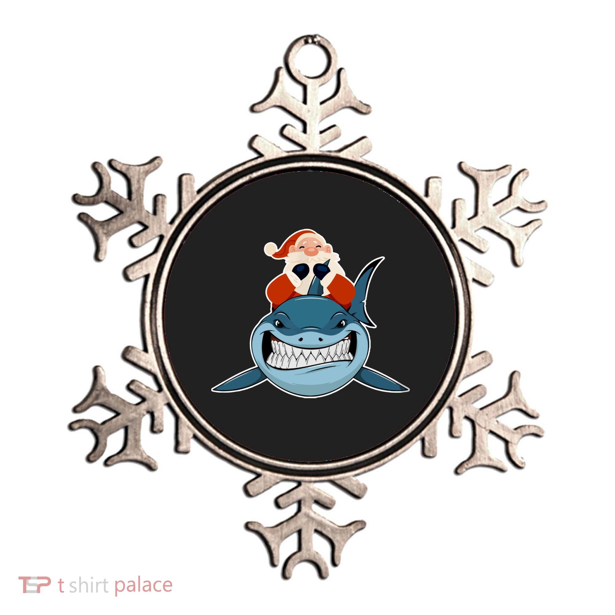 Santa Riding Shark Christmas Shark Ornament