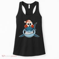 Santa Riding Shark Christmas Shark Women's Tank Top thumb 0