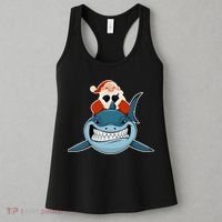 Santa Riding Shark Christmas Shark Women's Tank Top thumb 3