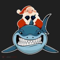Santa Riding Shark Christmas Shark Hat thumb 2