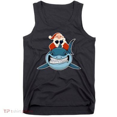 Santa Riding Shark Christmas Shark Tank Top