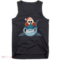 Santa Riding Shark Christmas Shark Tank Top thumb 0