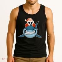 Santa Riding Shark Christmas Shark Tank Top thumb 3