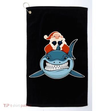 Santa Riding Shark Christmas Shark Golf Towel