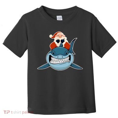 Santa Riding Shark Christmas Shark Toddler T-Shirt
