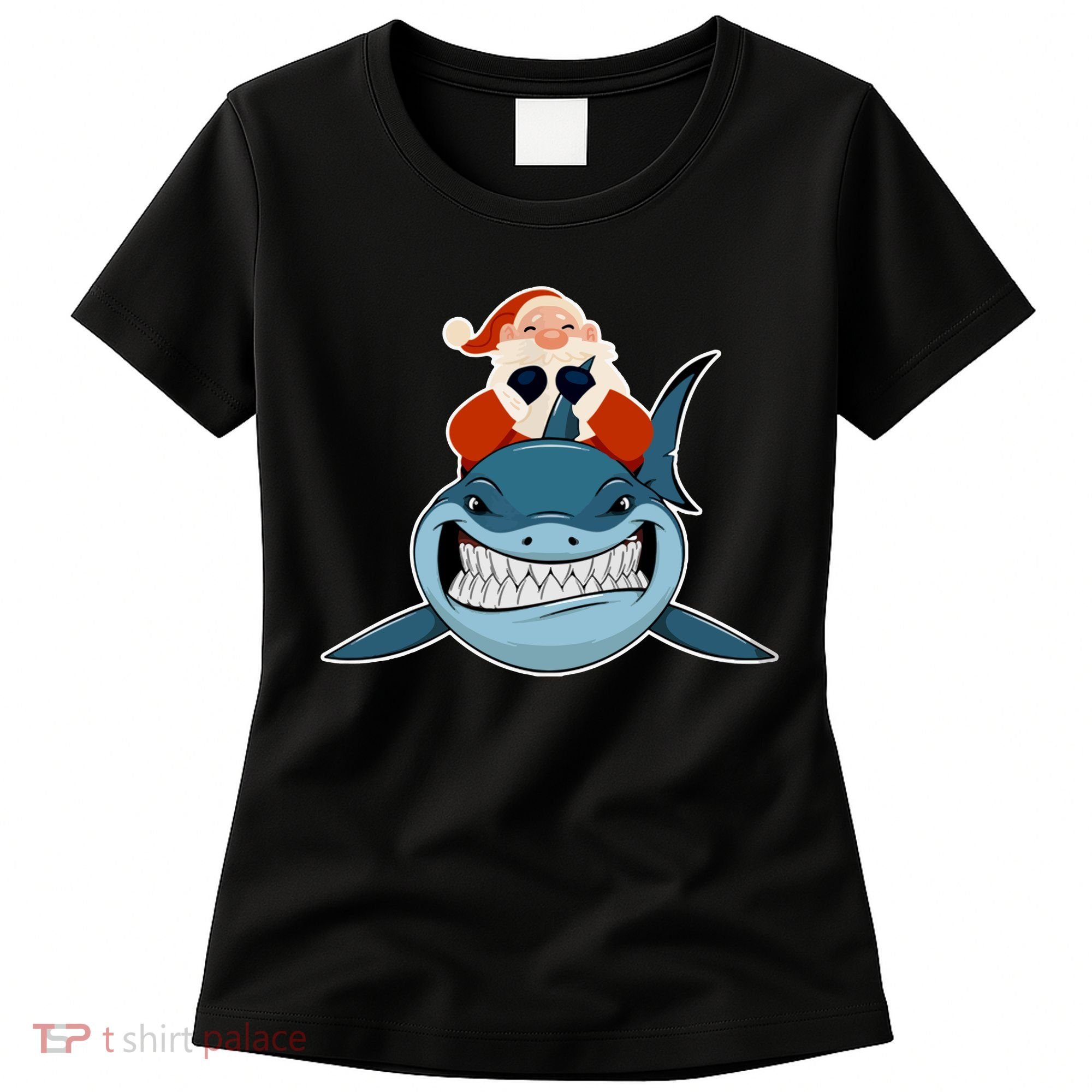 Santa Riding Shark Christmas Shark Women's T-Shirt