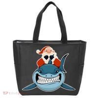 Santa Riding Shark Christmas Shark Tote Bag thumb 0
