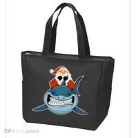 Santa Riding Shark Christmas Shark Tote Bag thumb 3