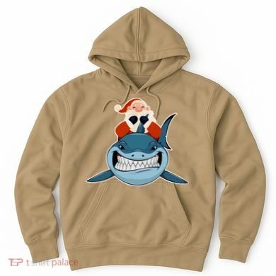 Santa Riding Shark Christmas Shark Hoodie
