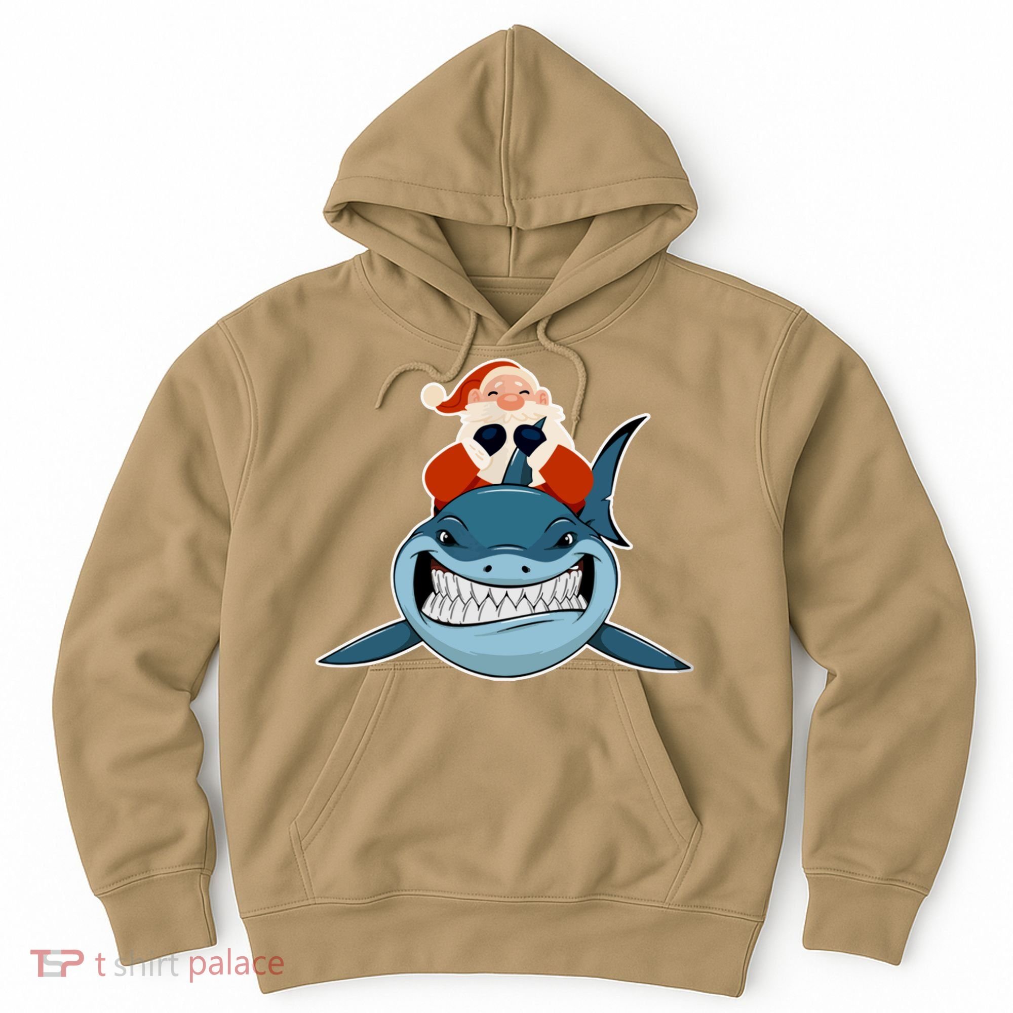 Santa Riding Shark Christmas Shark Hoodie
