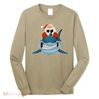 Santa Riding Shark Christmas Shark Long Sleeve Shirt thumb 0