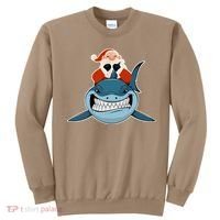 Santa Riding Shark Christmas Shark Sweatshirt thumb 0