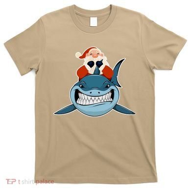Santa Riding Shark Christmas Shark T-Shirt