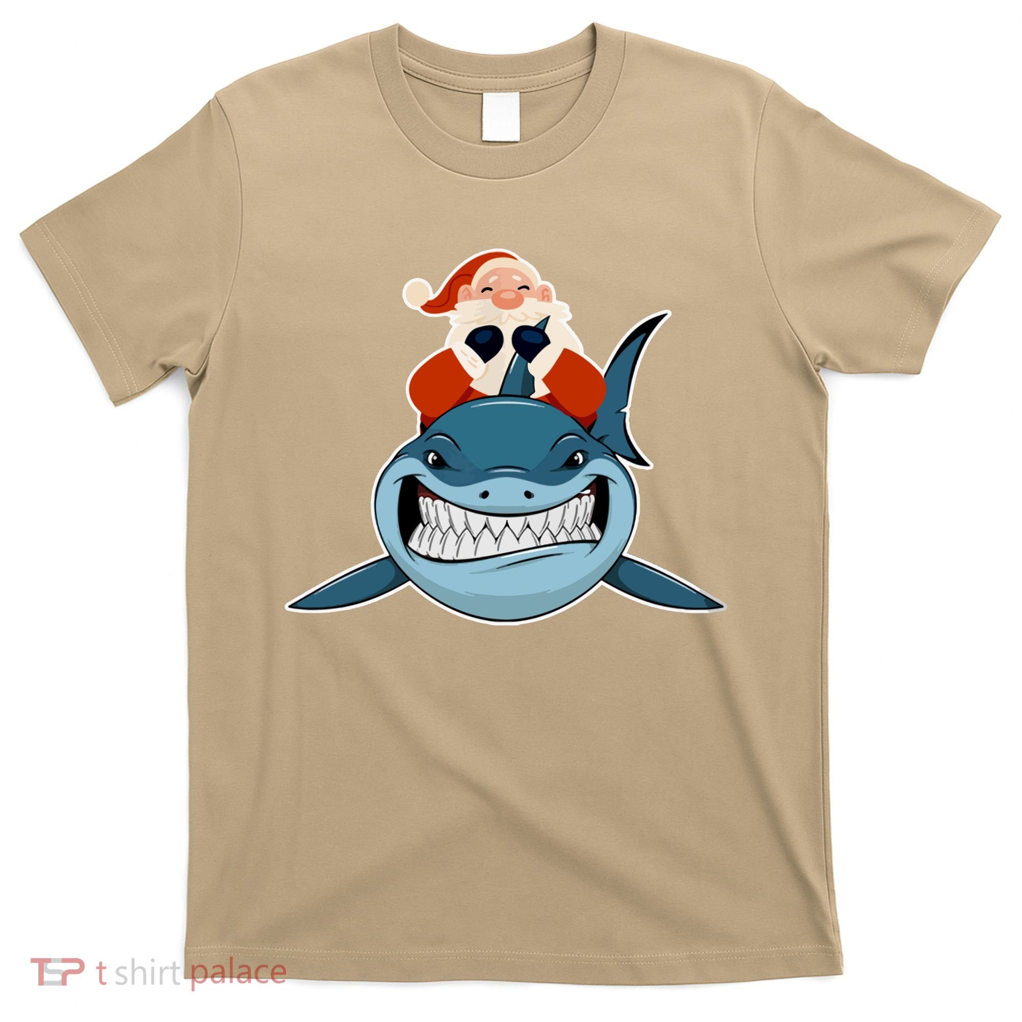 Santa Riding Shark Christmas Shark T-Shirt