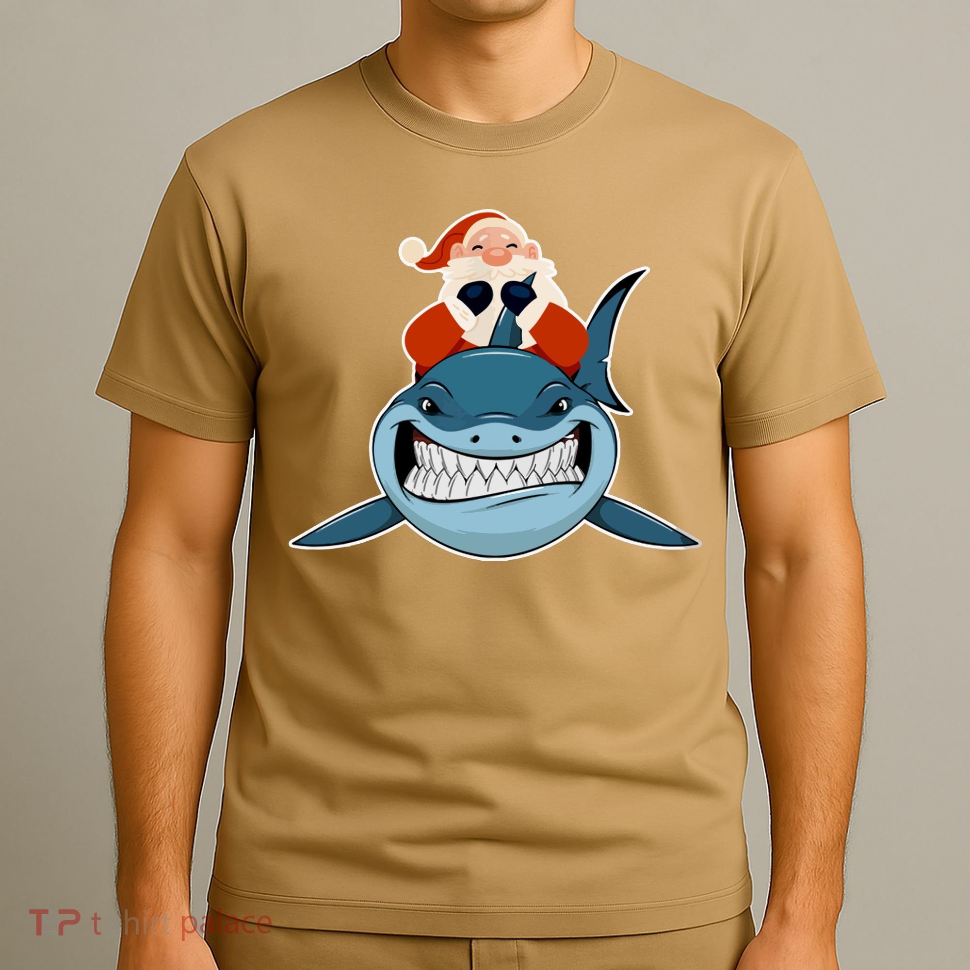 Santa Riding Shark Christmas Shark T-Shirt