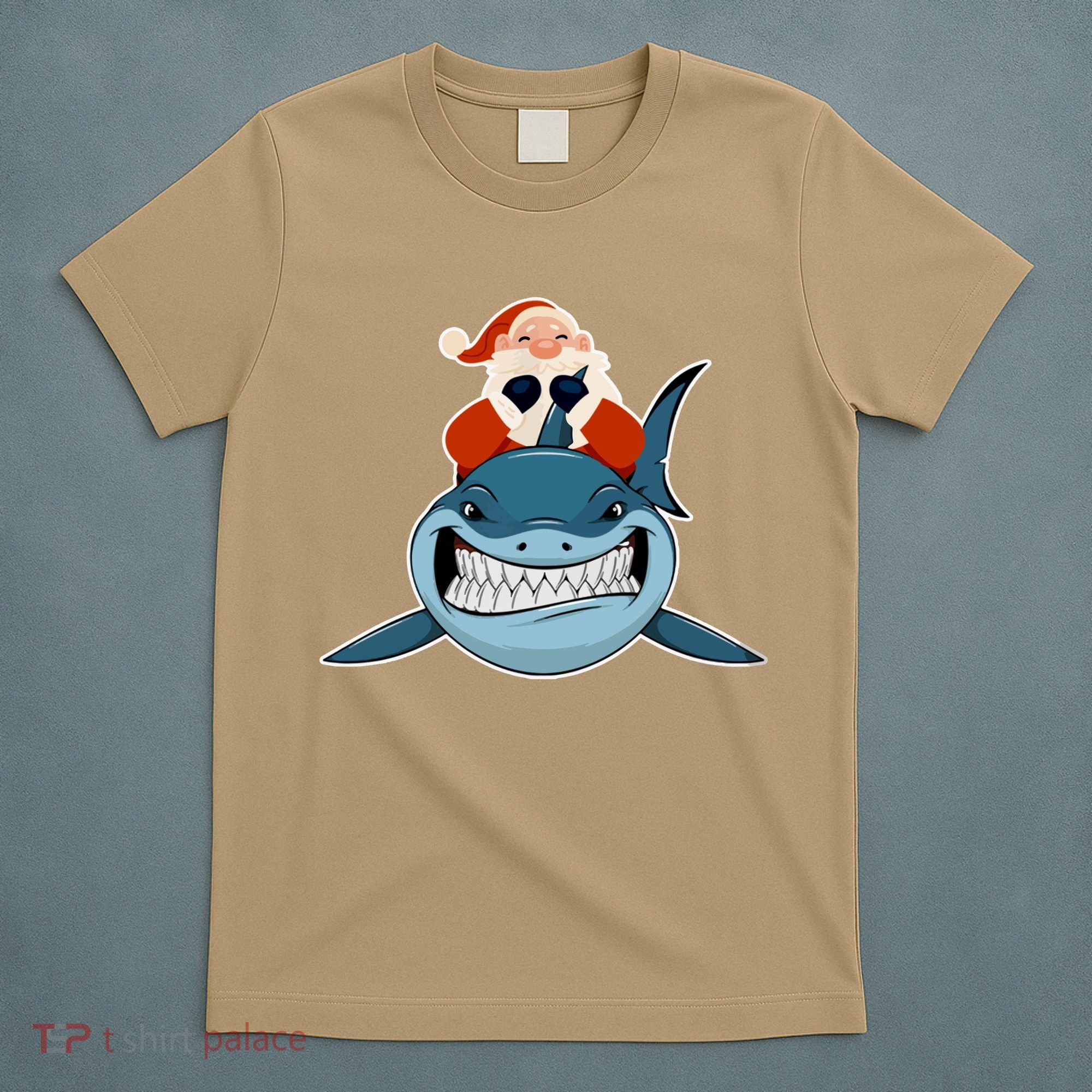 Santa Riding Shark Christmas Shark T-Shirt