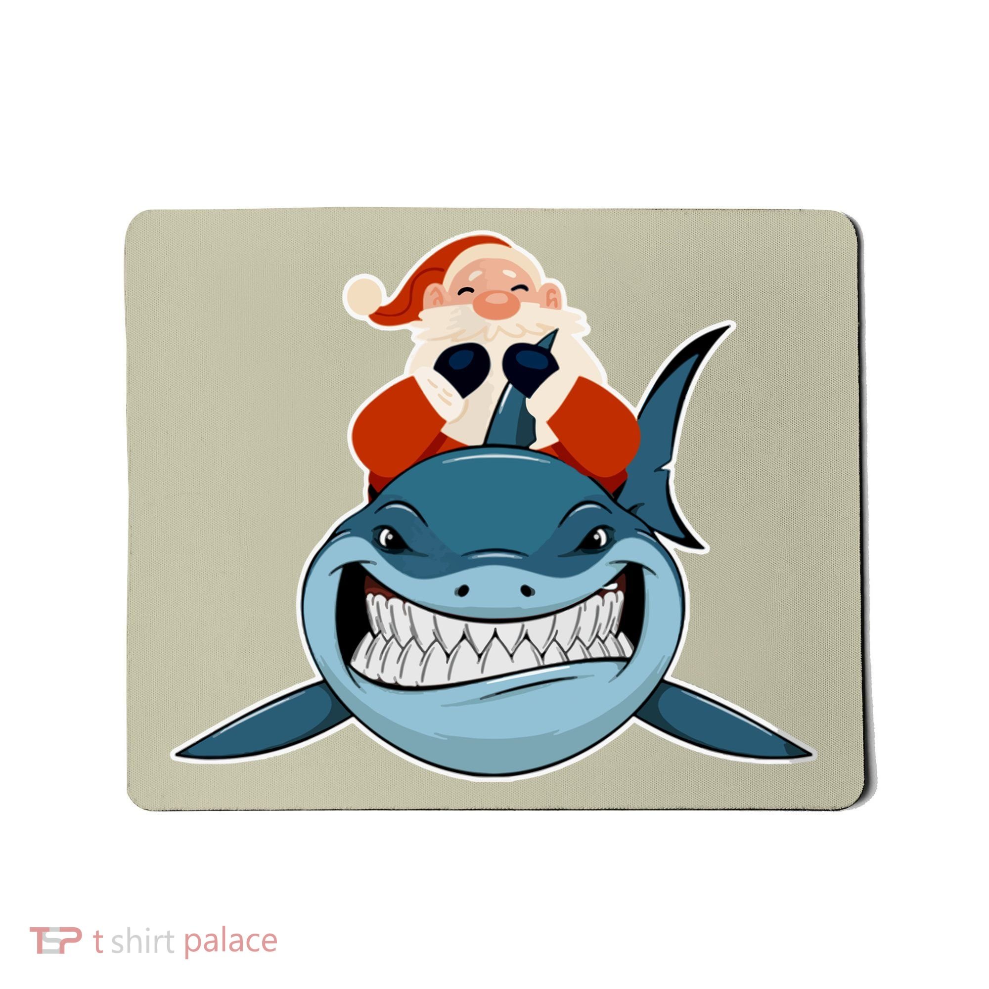 Santa Riding Shark Christmas Shark Mousepad