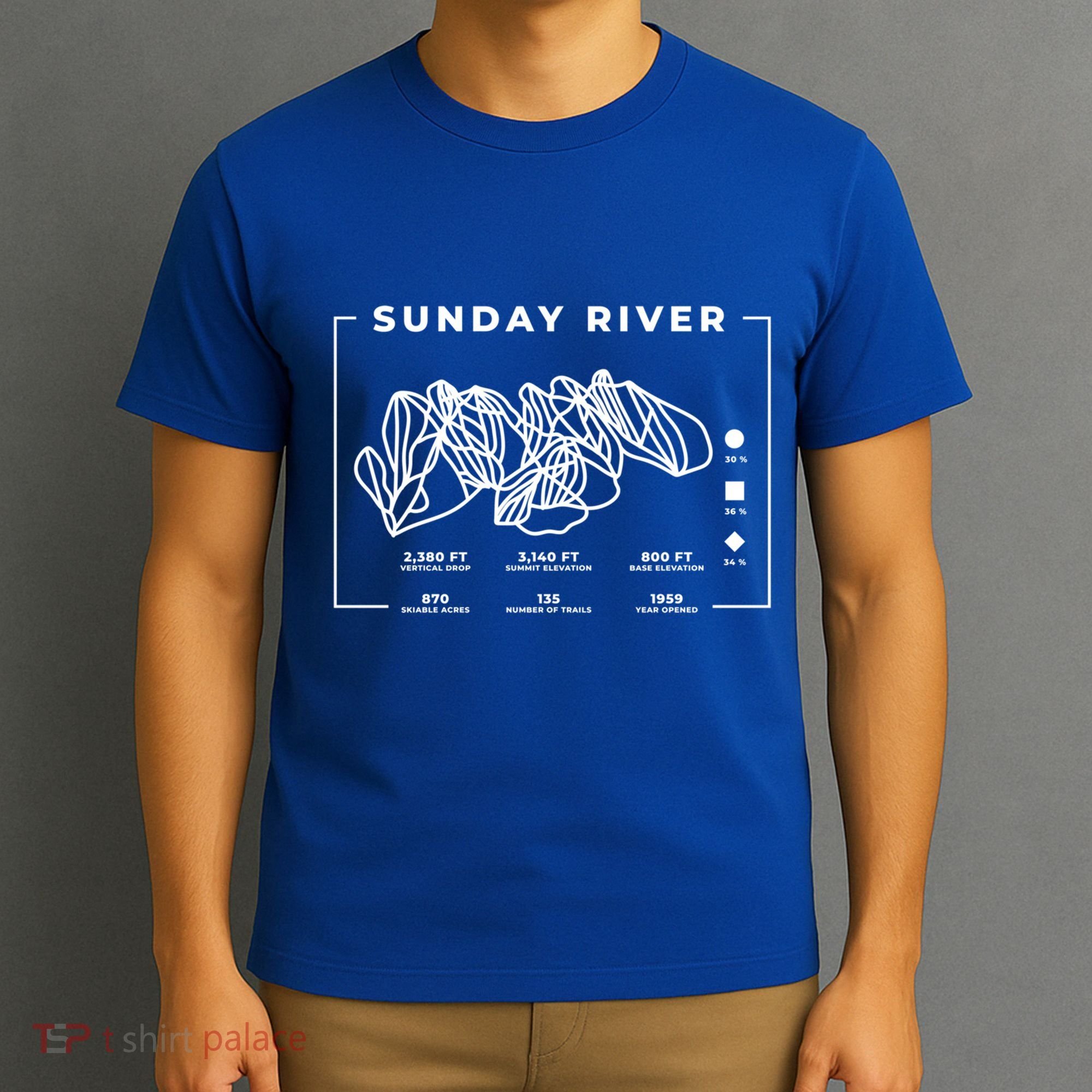 Sunday River Ski Trail Snowboard Skiing Maine Skier Cool Gift T-Shirt