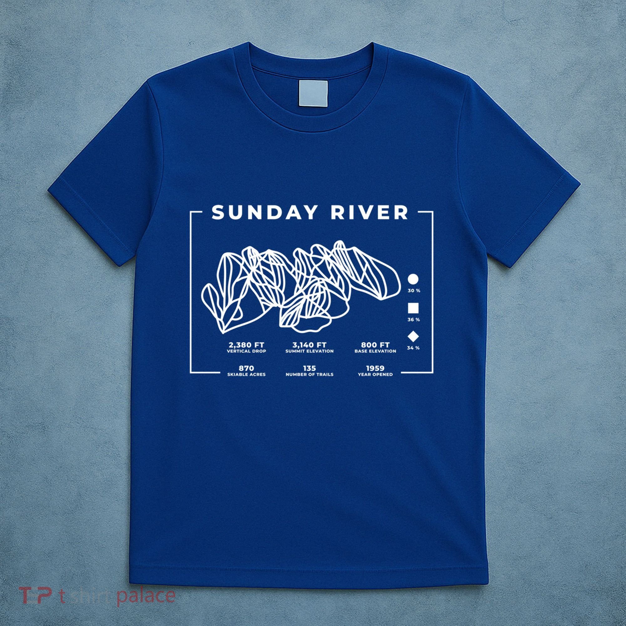 Sunday River Ski Trail Snowboard Skiing Maine Skier Cool Gift T-Shirt