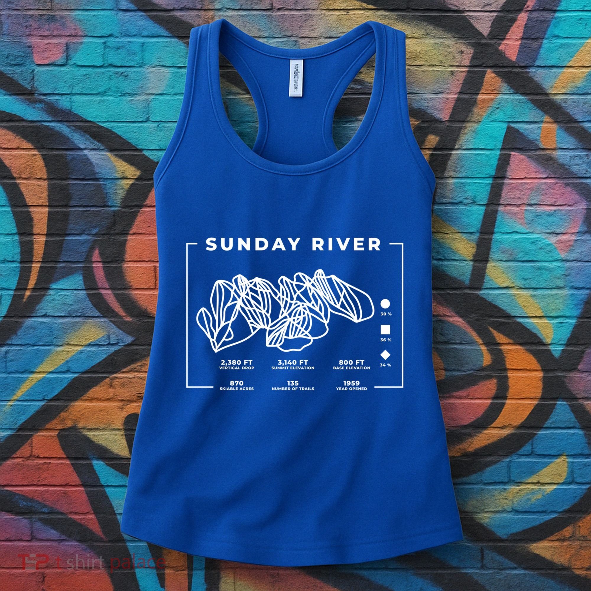 Sunday River Ski Trail Snowboard Skiing Maine Skier Cool Gift Women's Tank Top
