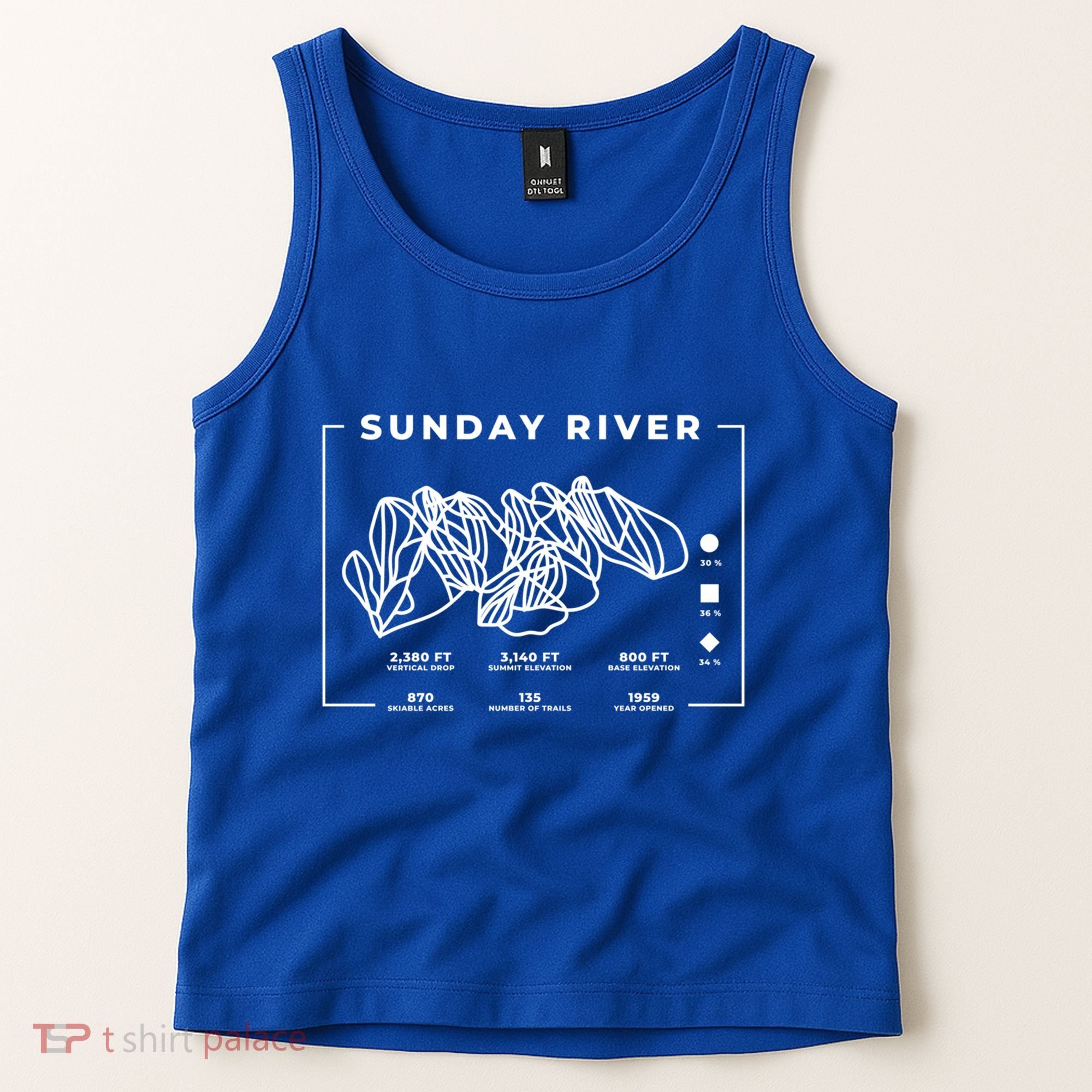 Sunday River Ski Trail Snowboard Skiing Maine Skier Cool Gift Tank Top