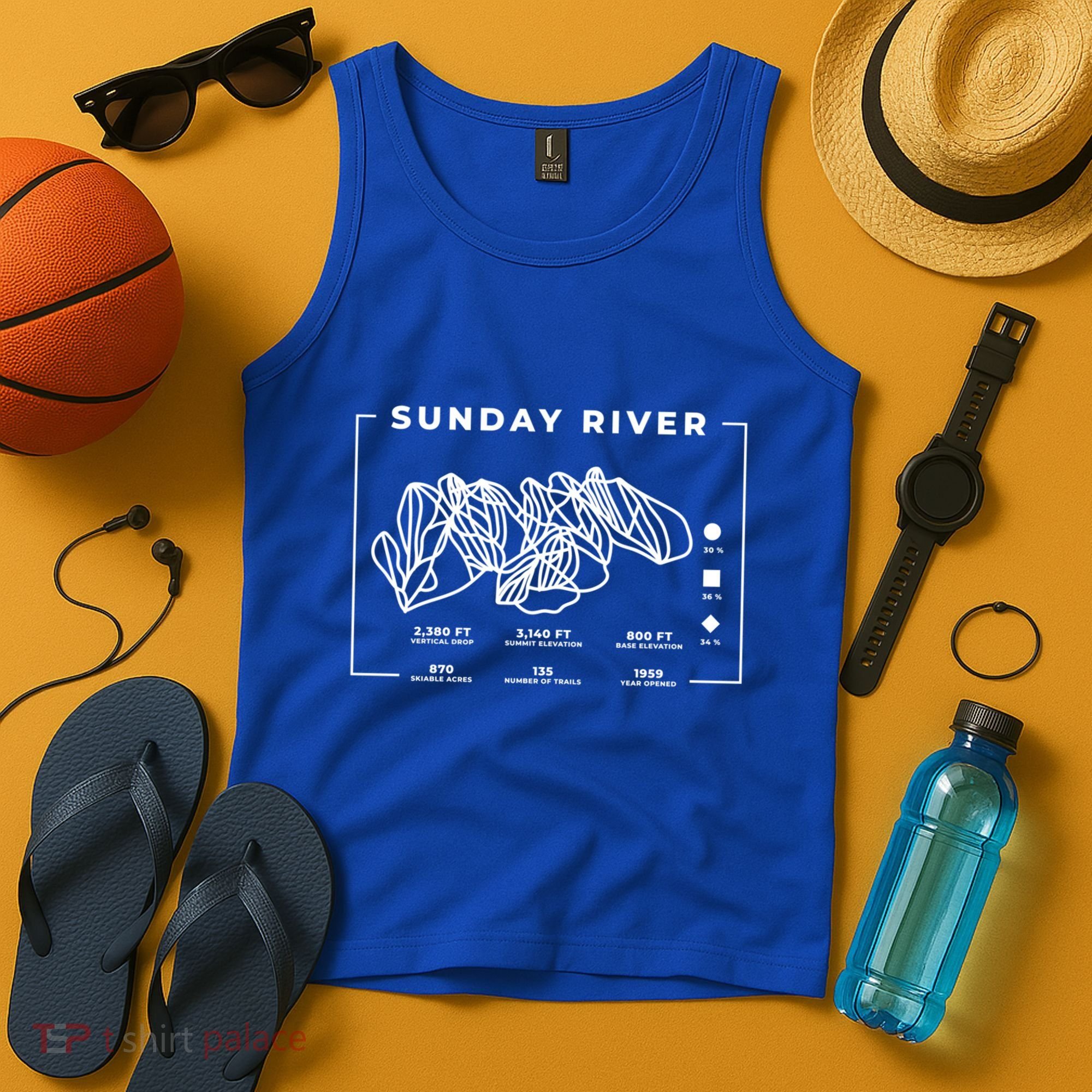 Sunday River Ski Trail Snowboard Skiing Maine Skier Cool Gift Tank Top