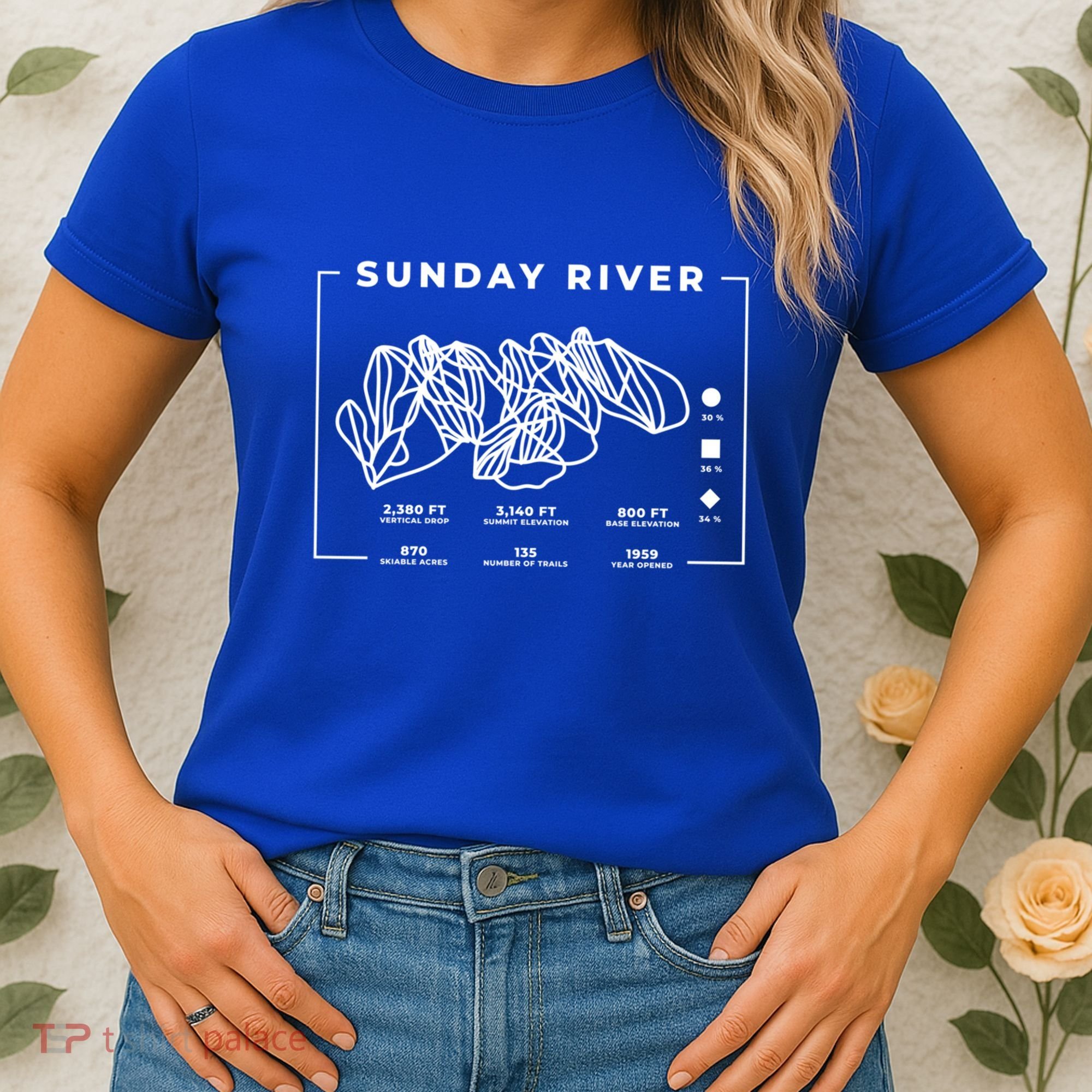 Sunday River Ski Trail Snowboard Skiing Maine Skier Cool Gift Women's T-Shirt