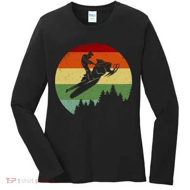 Snowmobile Retro Women's Long Sleeve Shirt
