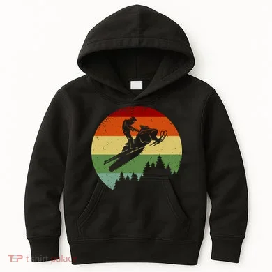 Snowmobile Retro Kids Hoodie