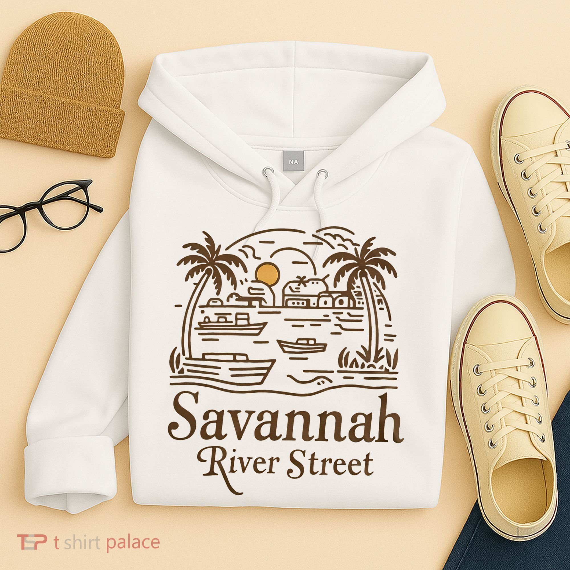 Savannah River Street Georgia Souvenir Hoodie
