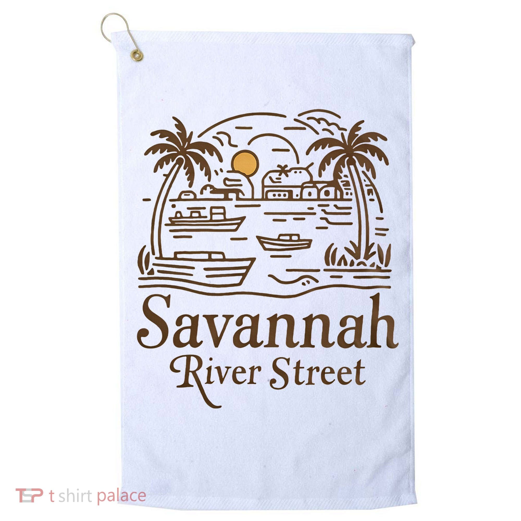 Savannah River Street Georgia Souvenir Golf Towel
