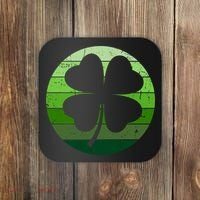 Shamrock Retro Sunset Lucky Leaf Coaster thumb 0