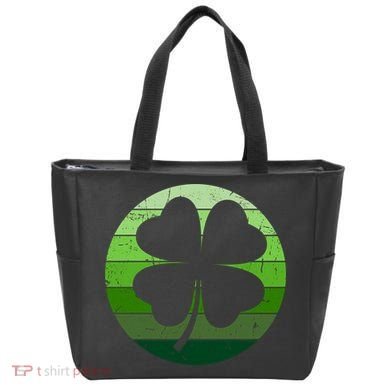 Shamrock Retro Sunset Lucky Leaf Tote Bag