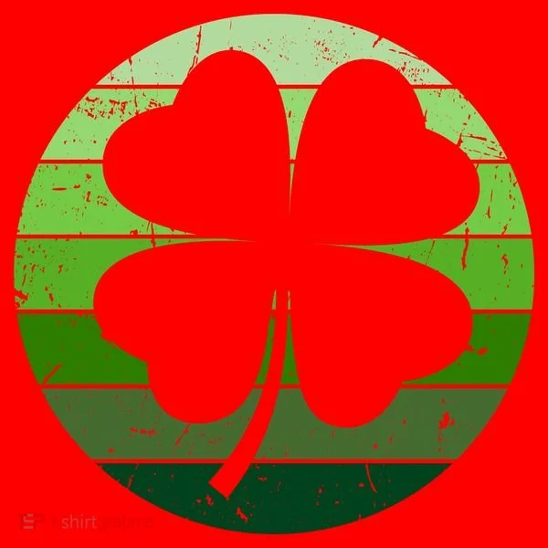 Shamrock Retro Sunset Lucky Leaf Santa Hat