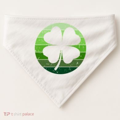 Shamrock Retro Sunset Lucky Leaf USA-Made Doggie Bandana