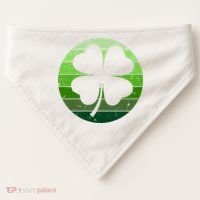 Shamrock Retro Sunset Lucky Leaf USA-Made Doggie Bandana thumb 0