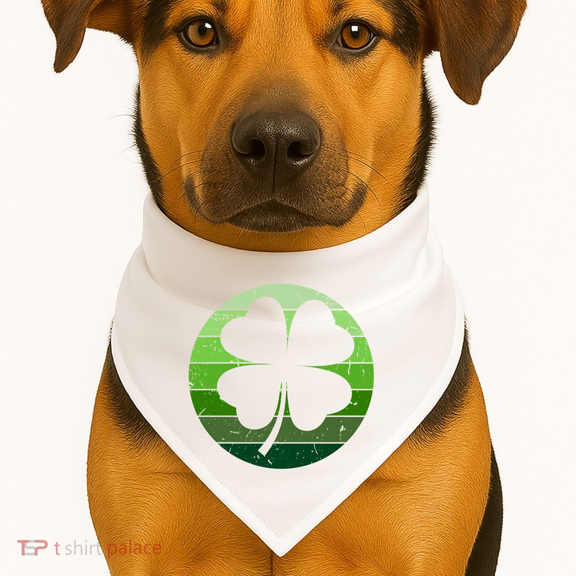 Shamrock Retro Sunset Lucky Leaf USA-Made Doggie Bandana