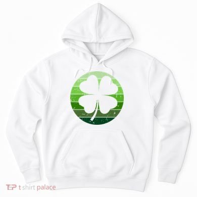 Shamrock Retro Sunset Lucky Leaf Hoodie