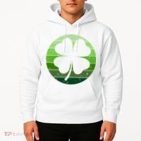 Shamrock Retro Sunset Lucky Leaf Hoodie thumb 2