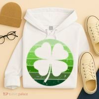 Shamrock Retro Sunset Lucky Leaf Hoodie thumb 4