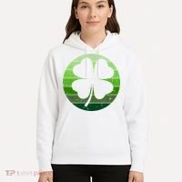 Shamrock Retro Sunset Lucky Leaf Hoodie thumb 5