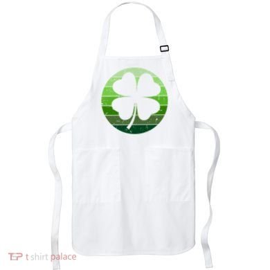 Shamrock Retro Sunset Lucky Leaf Apron