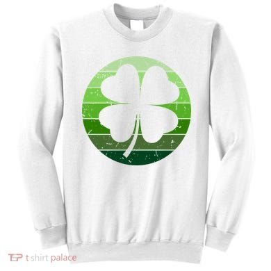 Shamrock Retro Sunset Lucky Leaf Sweatshirt