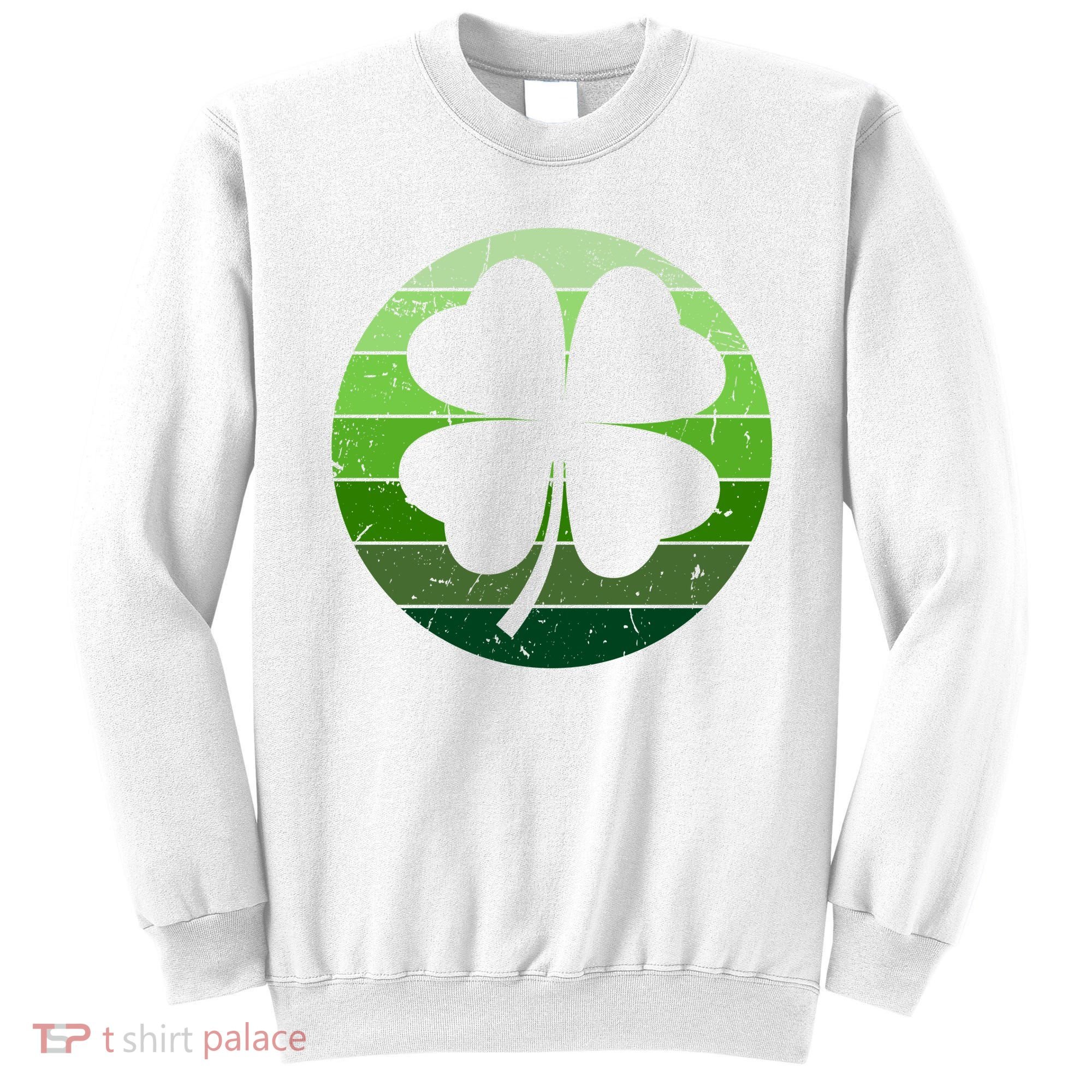 Shamrock Retro Sunset Lucky Leaf Sweatshirt