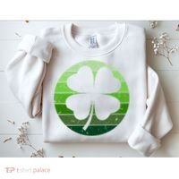 Shamrock Retro Sunset Lucky Leaf Sweatshirt thumb 2