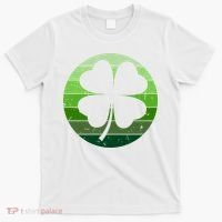 Shamrock Retro Sunset Lucky Leaf T-Shirt thumb 0