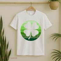 Shamrock Retro Sunset Lucky Leaf T-Shirt thumb 2